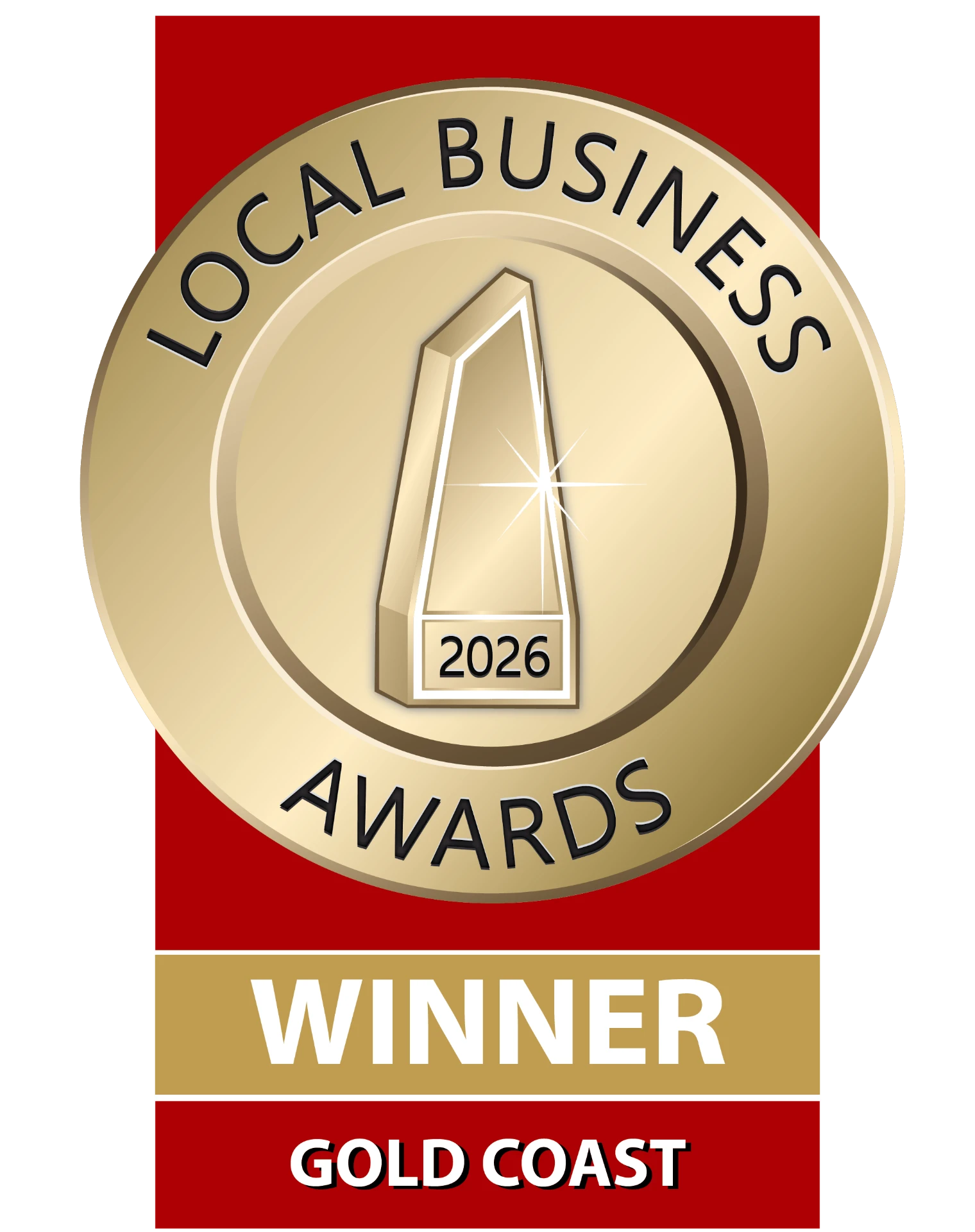 2026 Local Business Awards Gold Coast Winner badge
